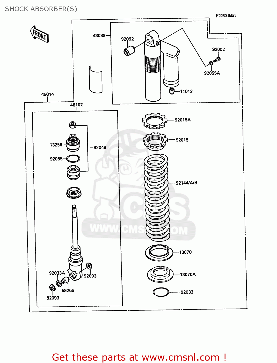 SHOCK ABSORBER(S) KX250-F1 1988 EUROPE UK AL