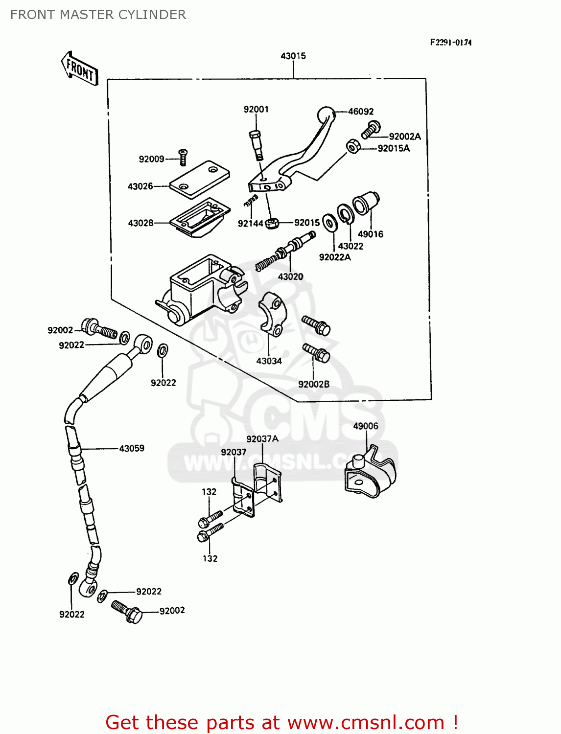 FRONT MASTER CYLINDER KX250-F1 1988 EUROPE UK AL