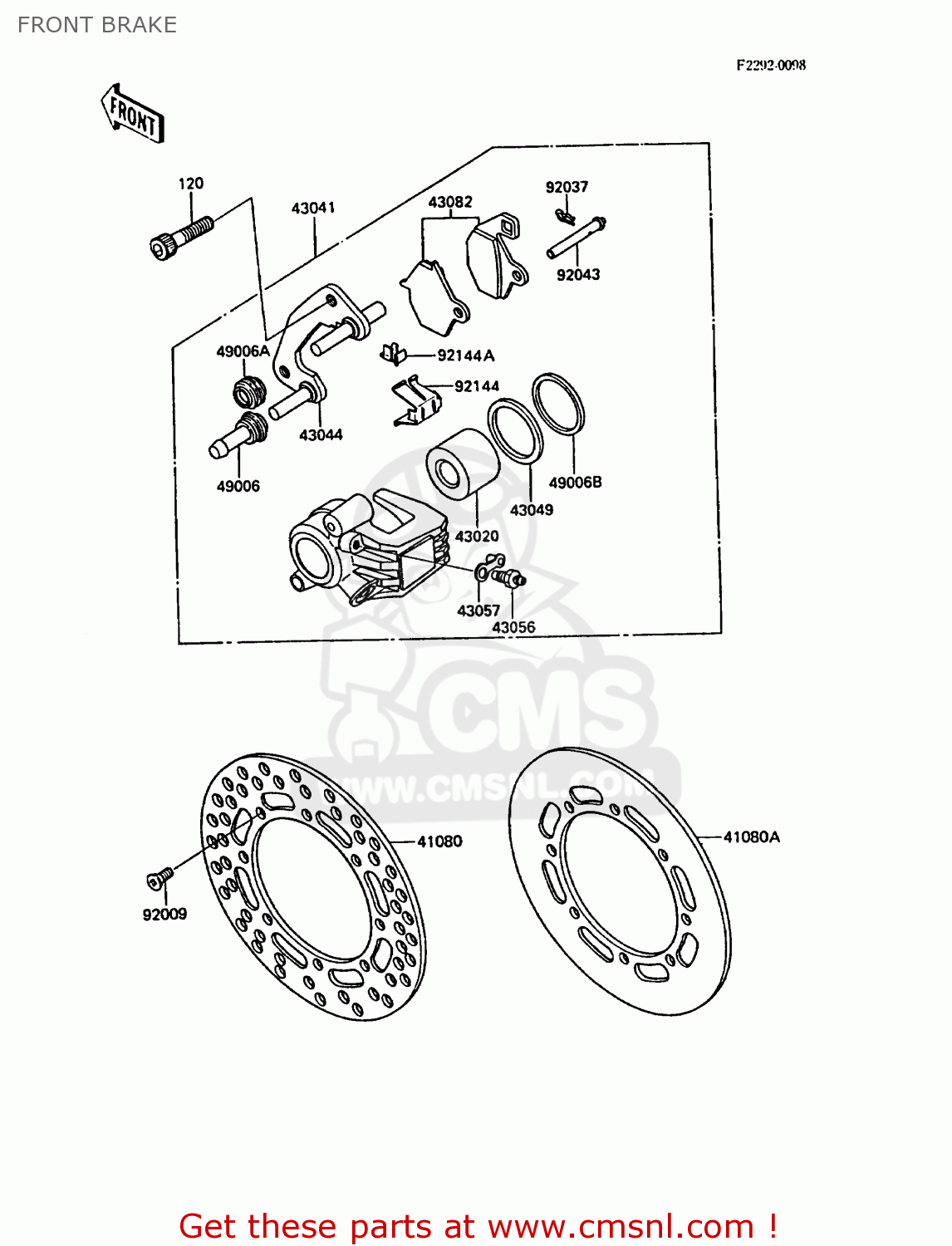 FRONT BRAKE KX250-F1 1988 EUROPE UK AL