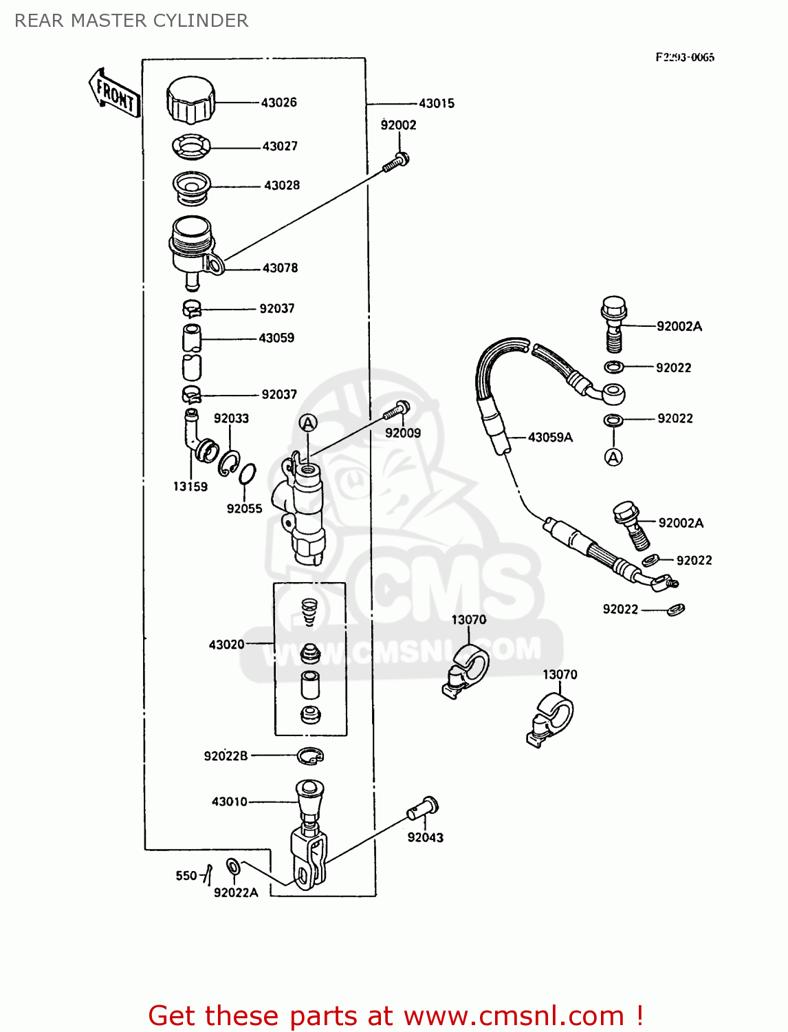 REAR MASTER CYLINDER KX250-F1 1988 EUROPE UK AL