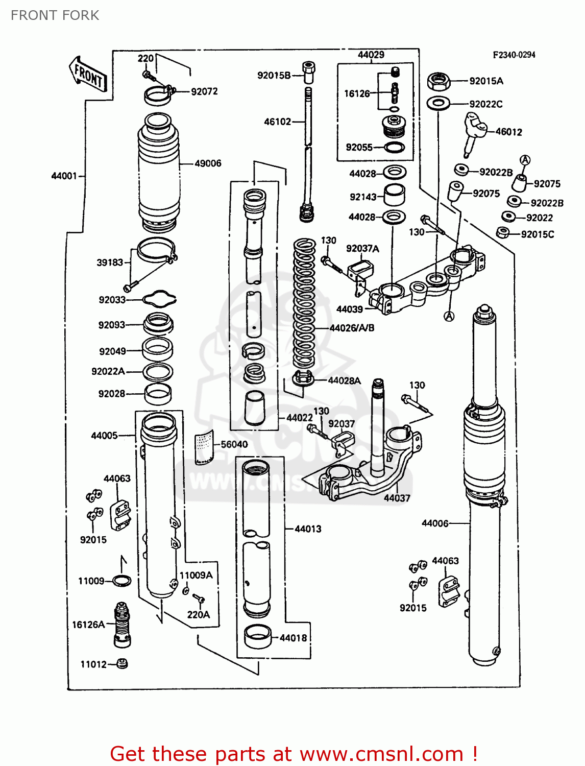FRONT FORK KX250-F1 1988 EUROPE UK AL