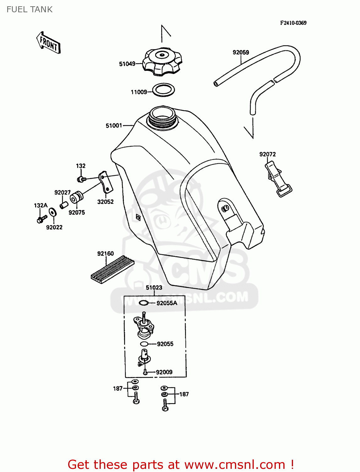 FUEL TANK KX250-F1 1988 EUROPE UK AL