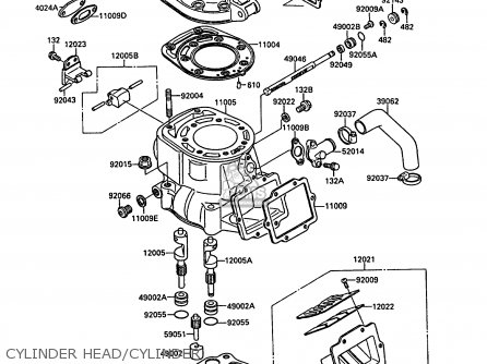 CYLINDER HEAD/CYLINDER - KX250-F1 1988 EUROPE UK AL