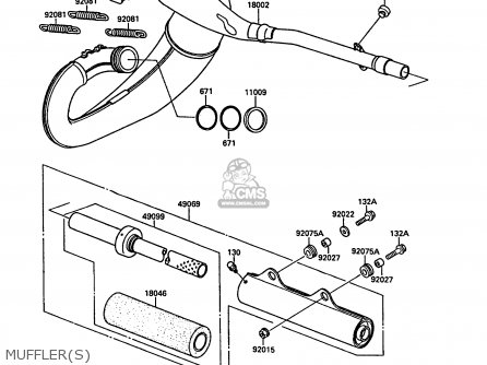 MUFFLER(S) - KX250-F1 1988 EUROPE UK AL