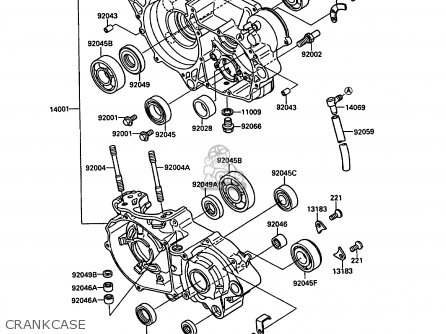 CRANKCASE - KX250-F1 1988 EUROPE UK AL
