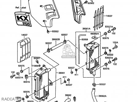 RADIATOR - KX250-F1 1988 EUROPE UK AL