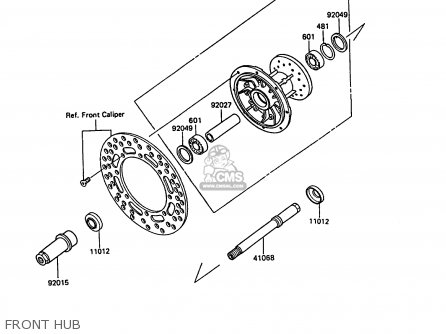 FRONT HUB - KX250-F1 1988 EUROPE UK AL