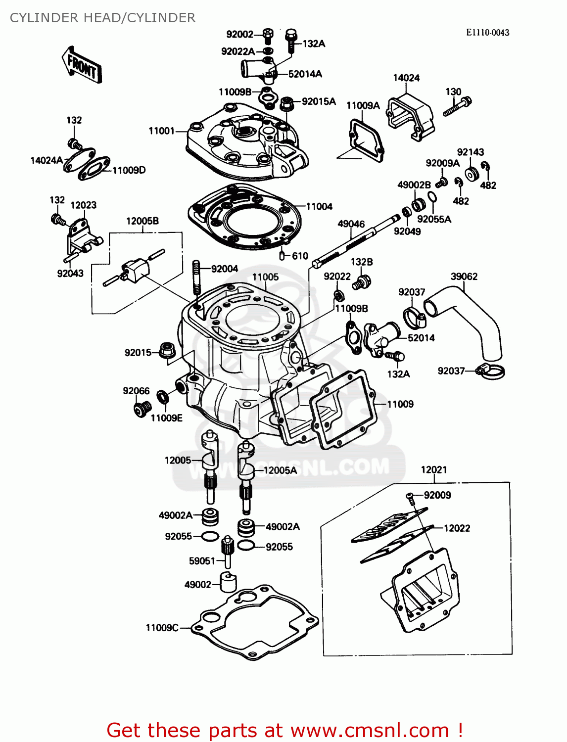 CYLINDER HEAD/CYLINDER KX250-F1 1988 USA CANADA