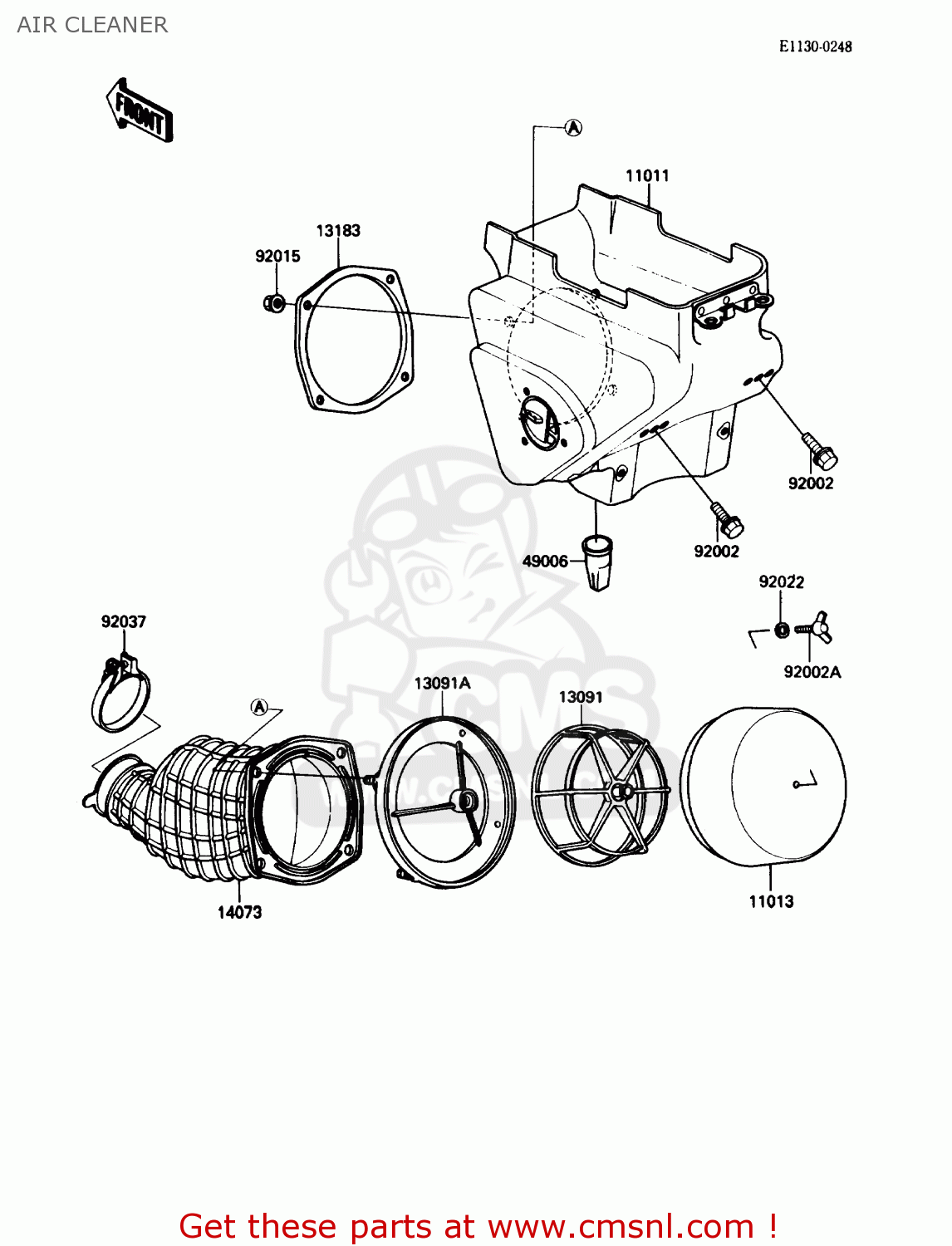 AIR CLEANER KX250-F1 1988 USA CANADA