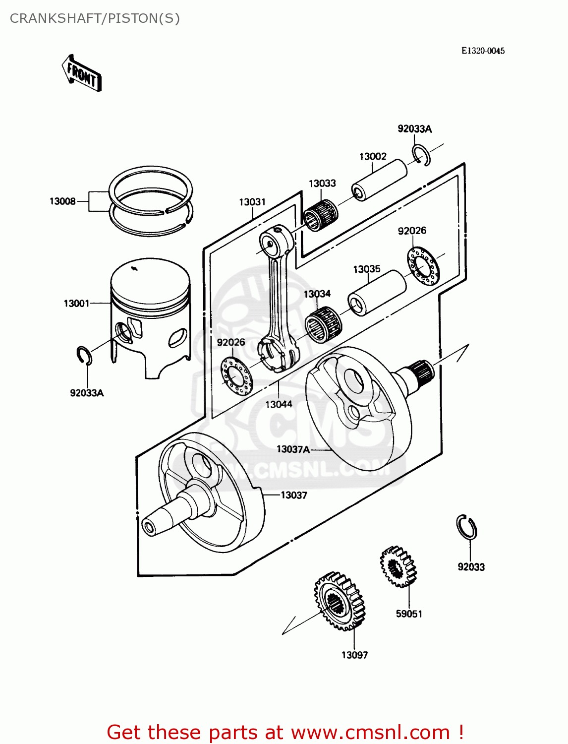 CRANKSHAFT/PISTON(S) KX250-F1 1988 USA CANADA