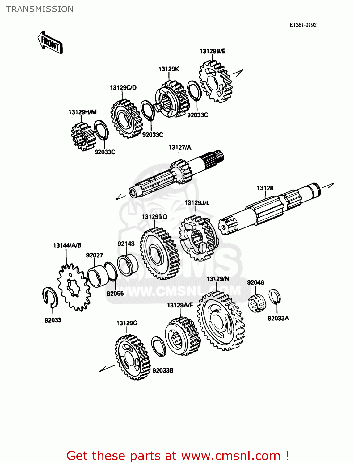 TRANSMISSION KX250-F1 1988 USA CANADA