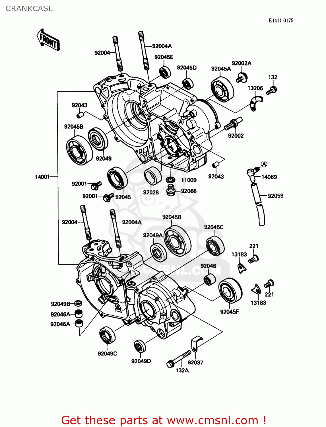 CRANKCASE KX250-F1 1988 USA CANADA