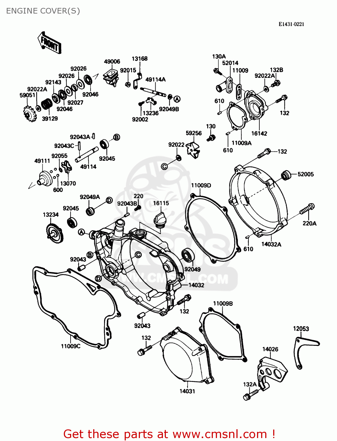 ENGINE COVER(S) KX250-F1 1988 USA CANADA