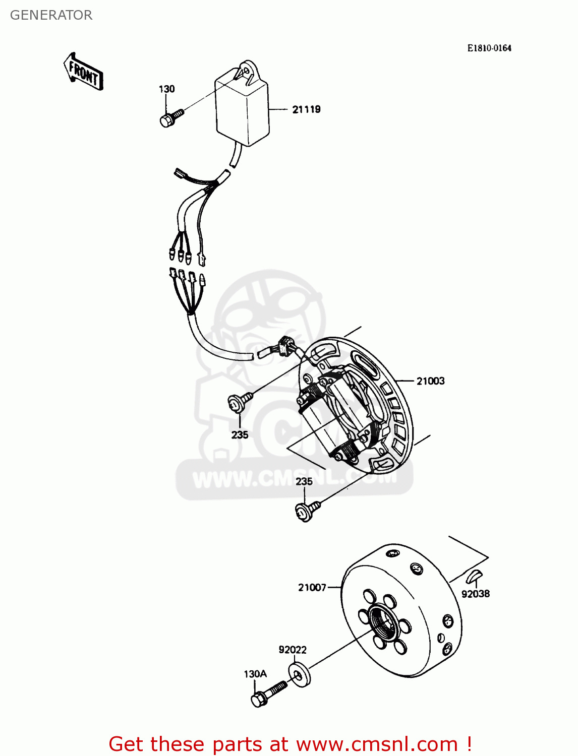 GENERATOR KX250-F1 1988 USA CANADA