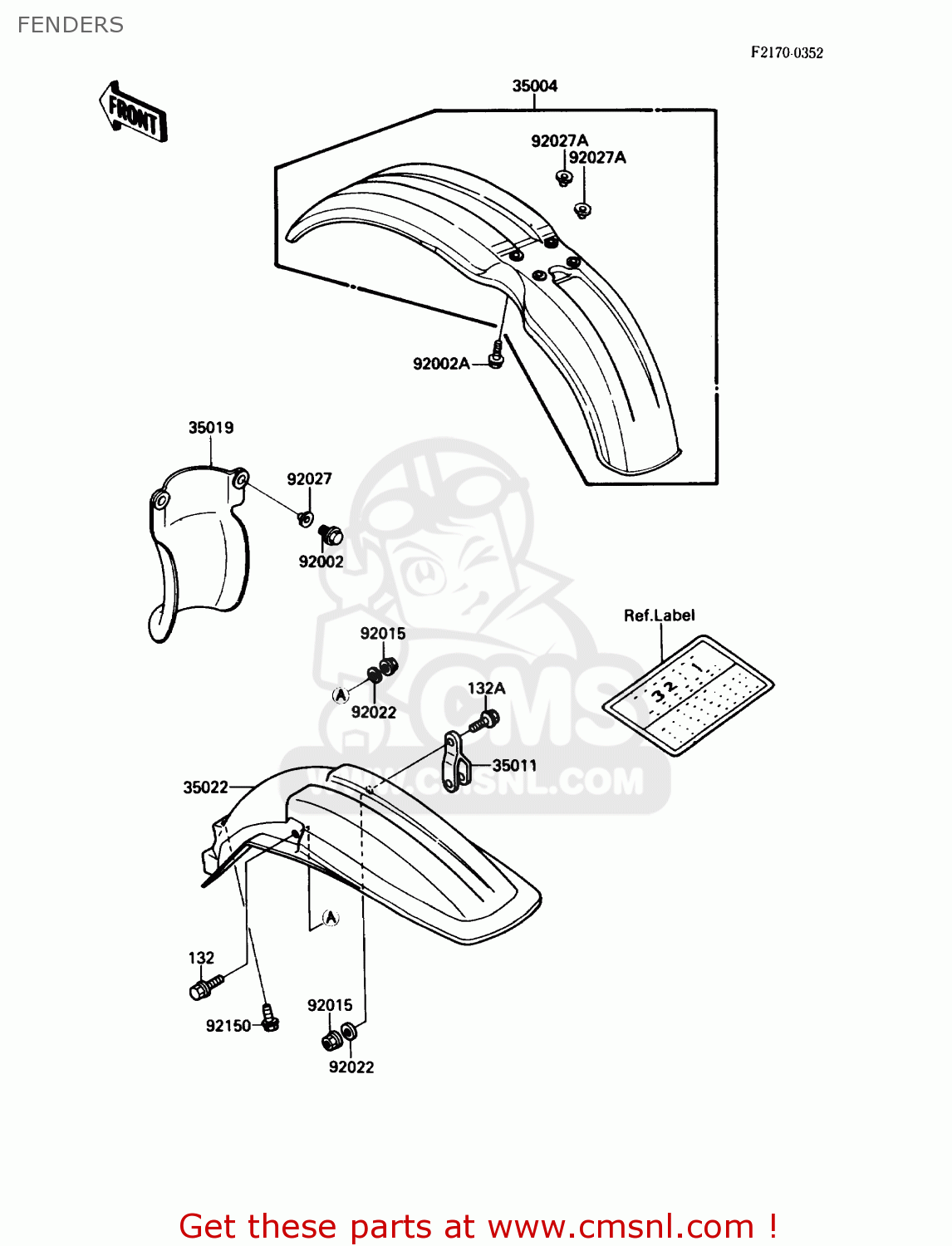 FENDERS KX250-F1 1988 USA CANADA