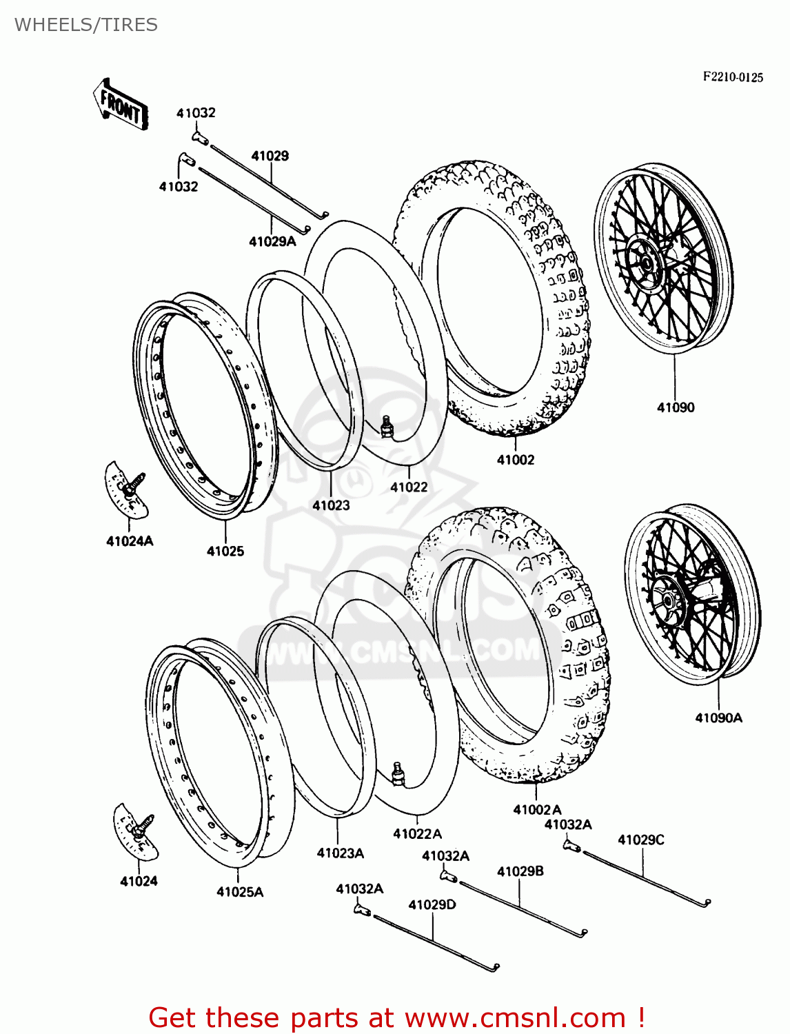WHEELS/TIRES KX250-F1 1988 USA CANADA
