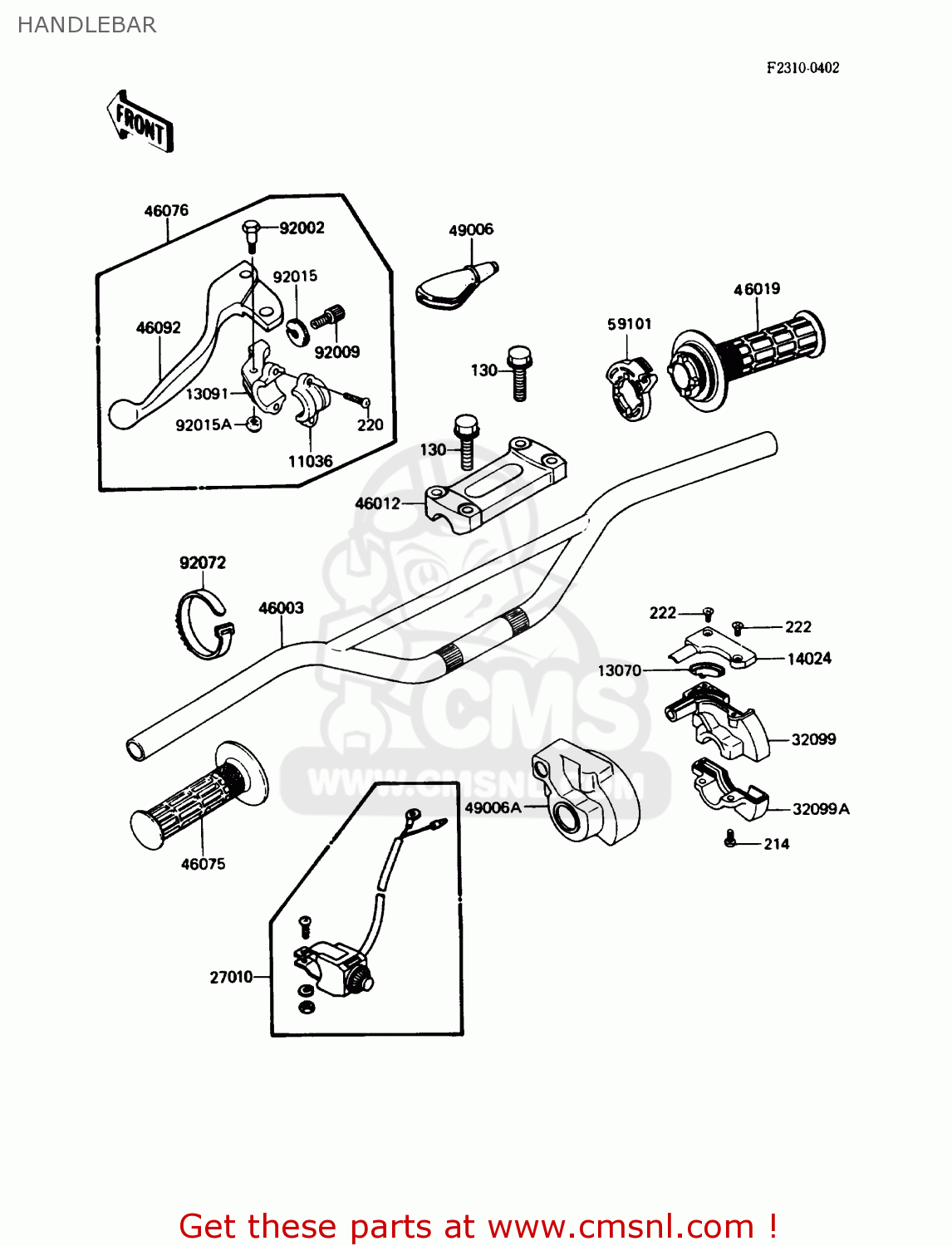 HANDLEBAR KX250-F1 1988 USA CANADA