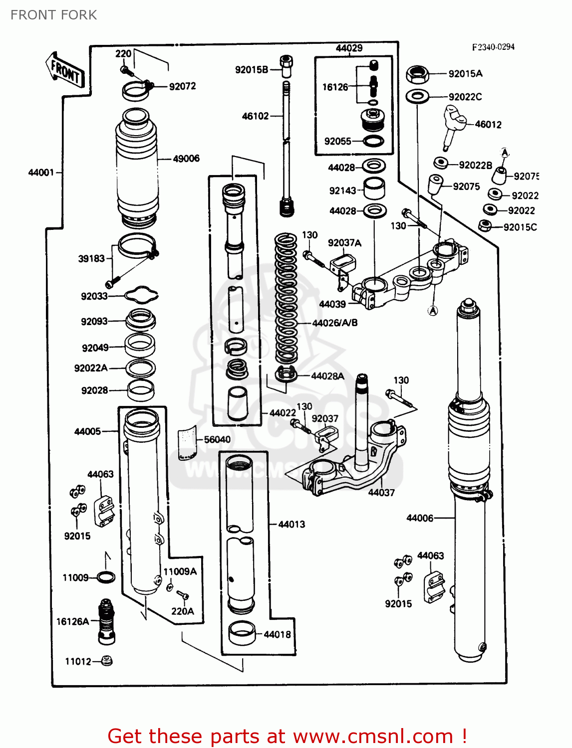 FRONT FORK KX250-F1 1988 USA CANADA