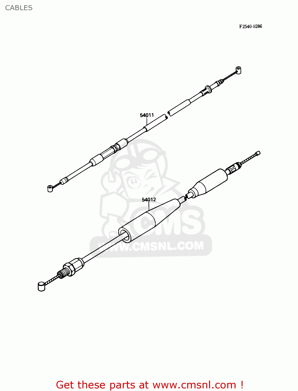 CABLES KX250-F1 1988 USA CANADA