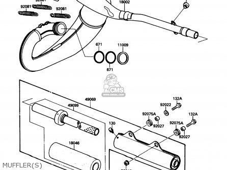 MUFFLER(S) - KX250-F1 1988 USA CANADA