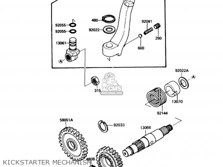 KICKSTARTER MECHANISM - KX250-F1 1988 USA CANADA