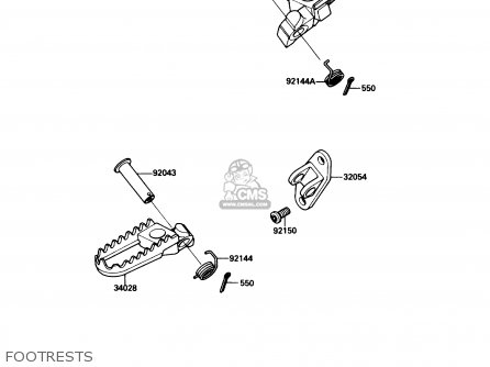 FOOTRESTS - KX250-F1 1988 USA CANADA
