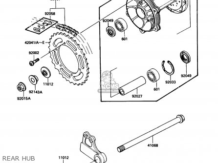 REAR HUB - KX250-F1 1988 USA CANADA