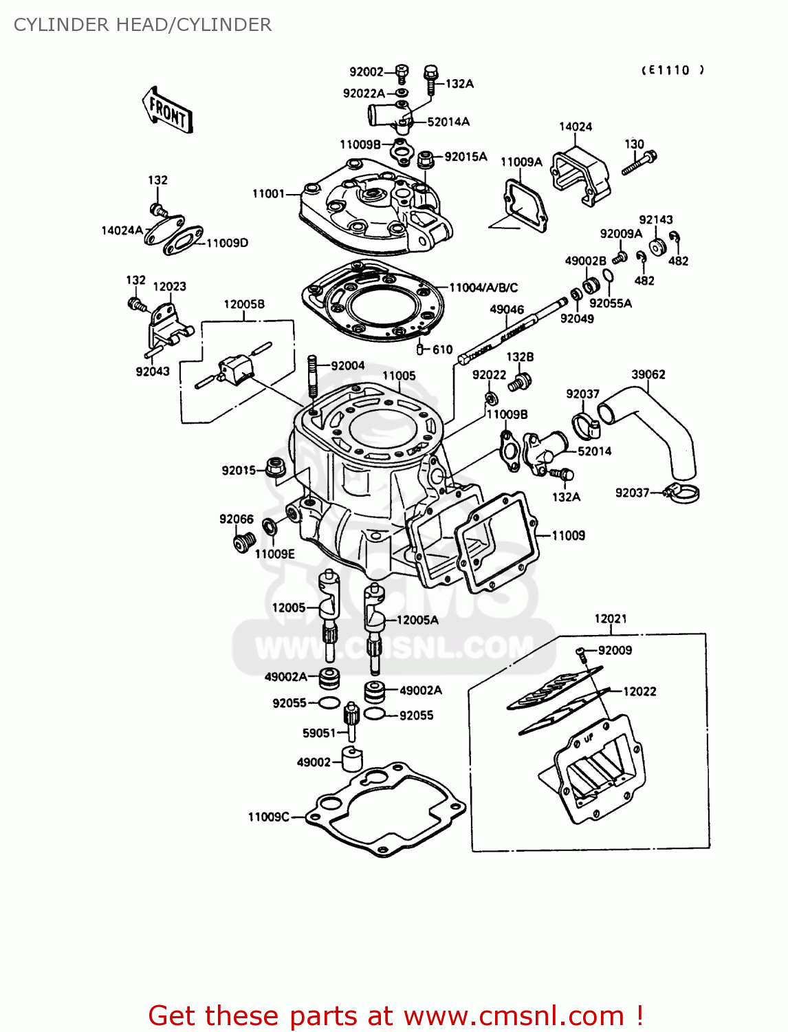 CYLINDER HEAD/CYLINDER KX250-G1 1989 EUROPE UK AL