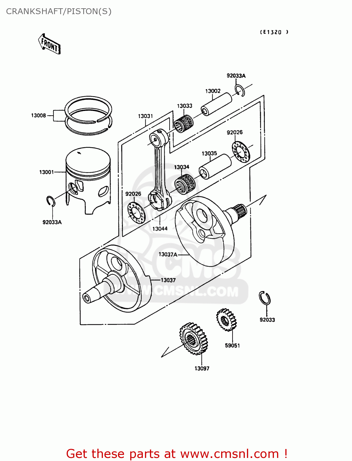CRANKSHAFT/PISTON(S) KX250-G1 1989 EUROPE UK AL