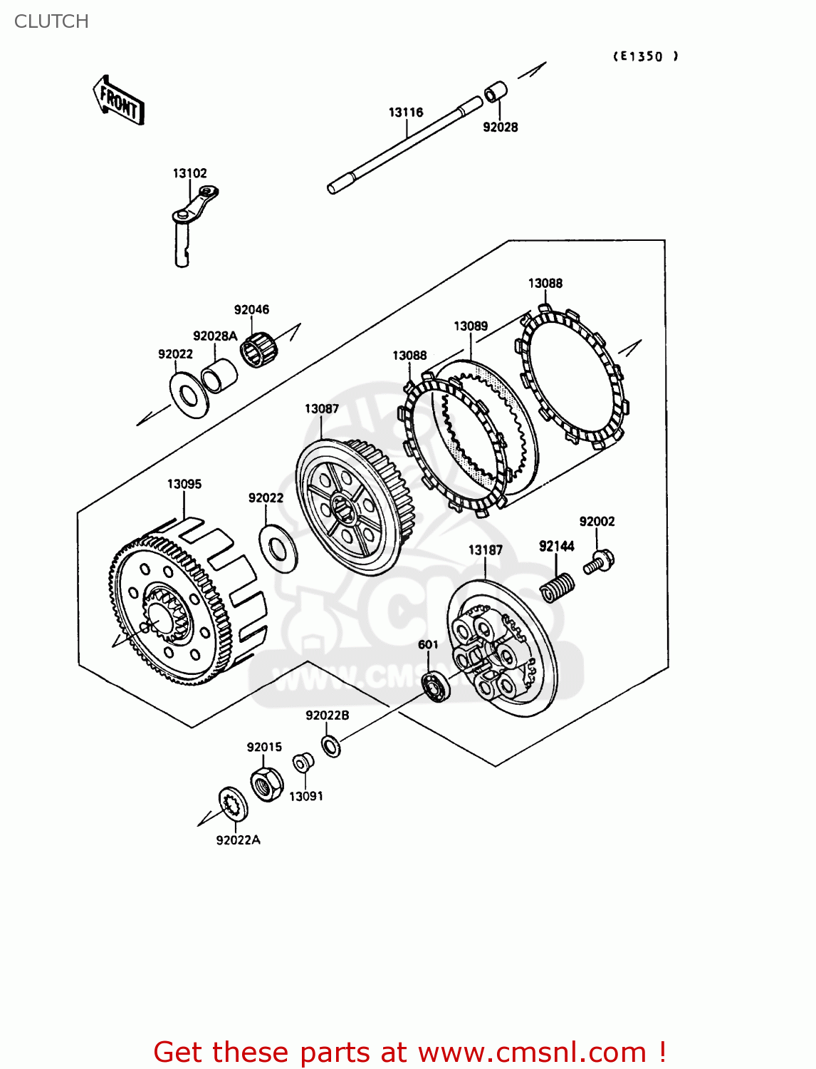 CLUTCH KX250-G1 1989 EUROPE UK AL