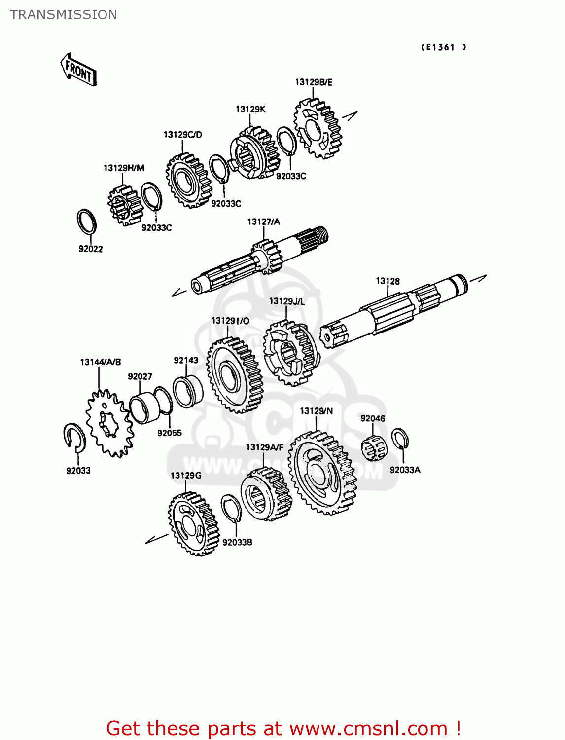 TRANSMISSION KX250-G1 1989 EUROPE UK AL