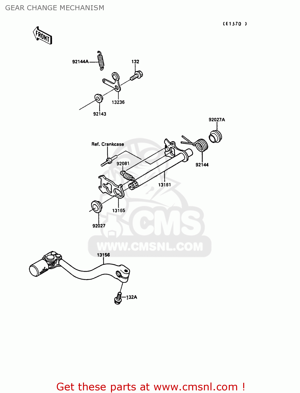 GEAR CHANGE MECHANISM KX250-G1 1989 EUROPE UK AL