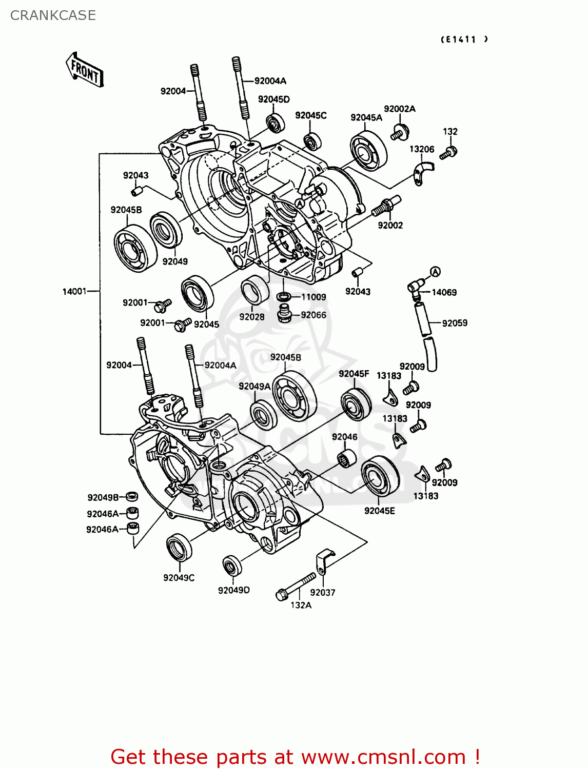 CRANKCASE KX250-G1 1989 EUROPE UK AL