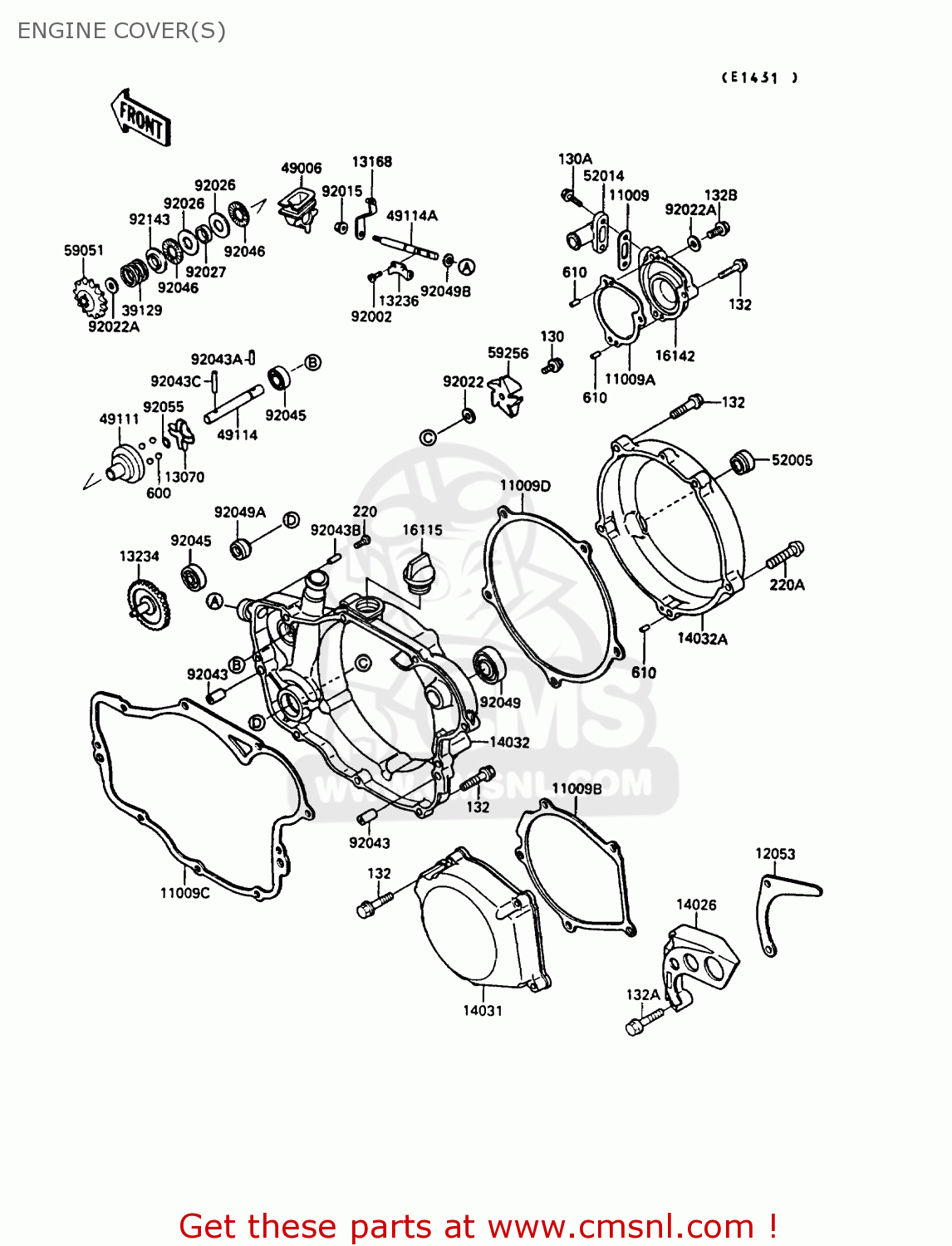 ENGINE COVER(S) KX250-G1 1989 EUROPE UK AL