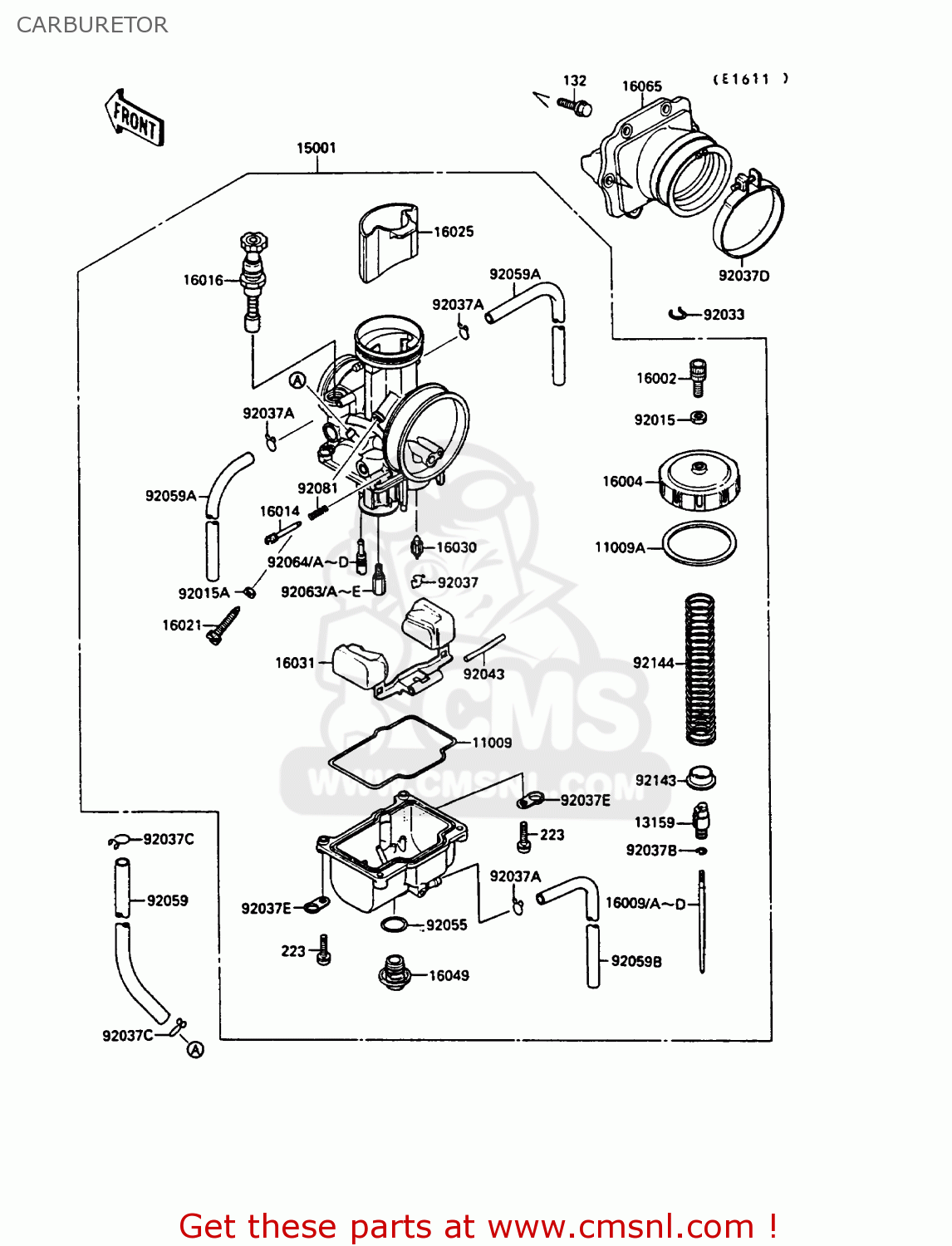 CARBURETOR KX250-G1 1989 EUROPE UK AL