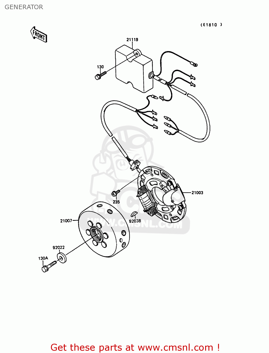 GENERATOR KX250-G1 1989 EUROPE UK AL
