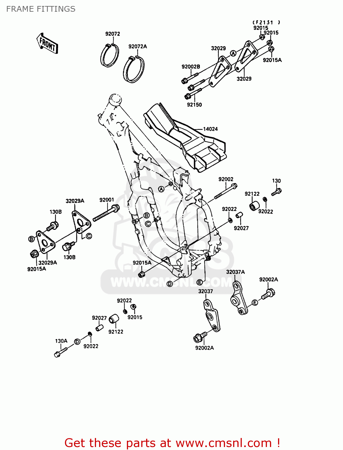 FRAME FITTINGS KX250-G1 1989 EUROPE UK AL