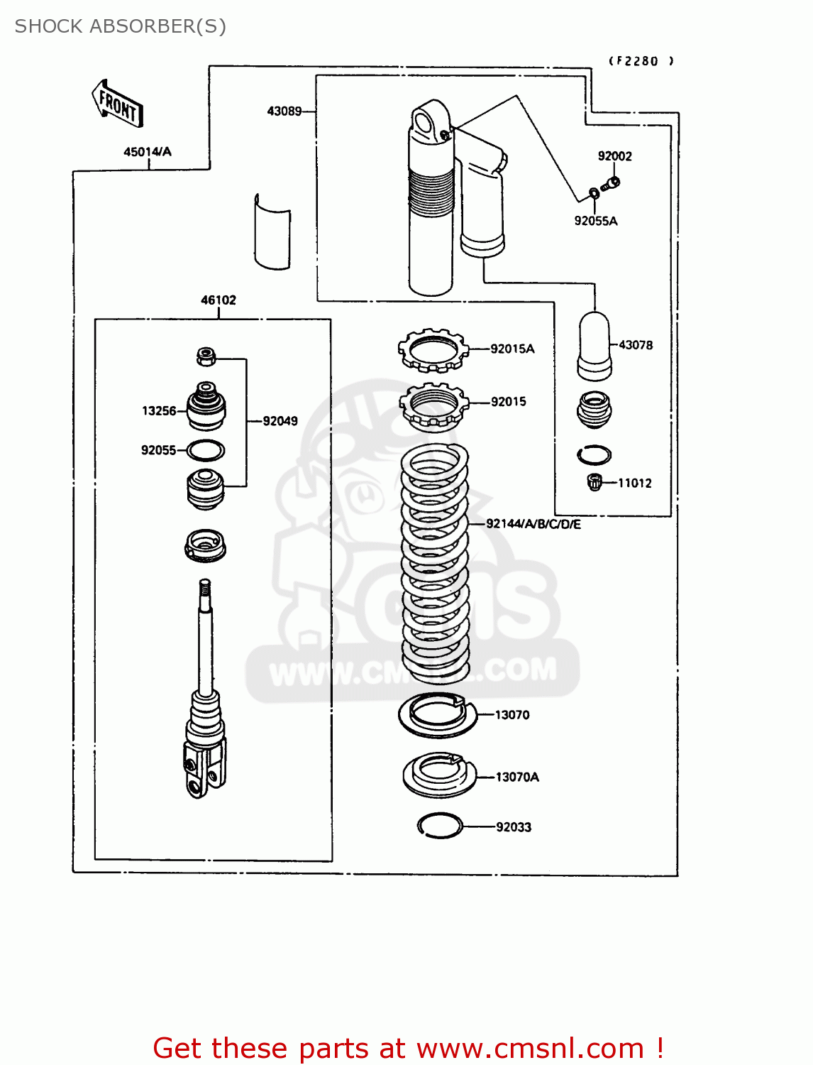 SHOCK ABSORBER(S) KX250-G1 1989 EUROPE UK AL