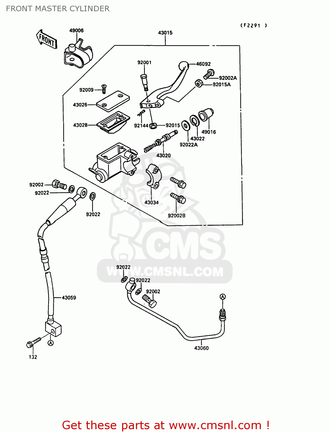 FRONT MASTER CYLINDER KX250-G1 1989 EUROPE UK AL