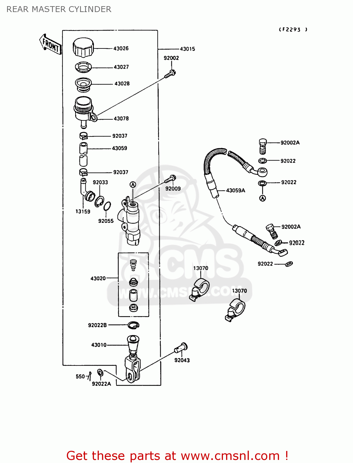 REAR MASTER CYLINDER KX250-G1 1989 EUROPE UK AL