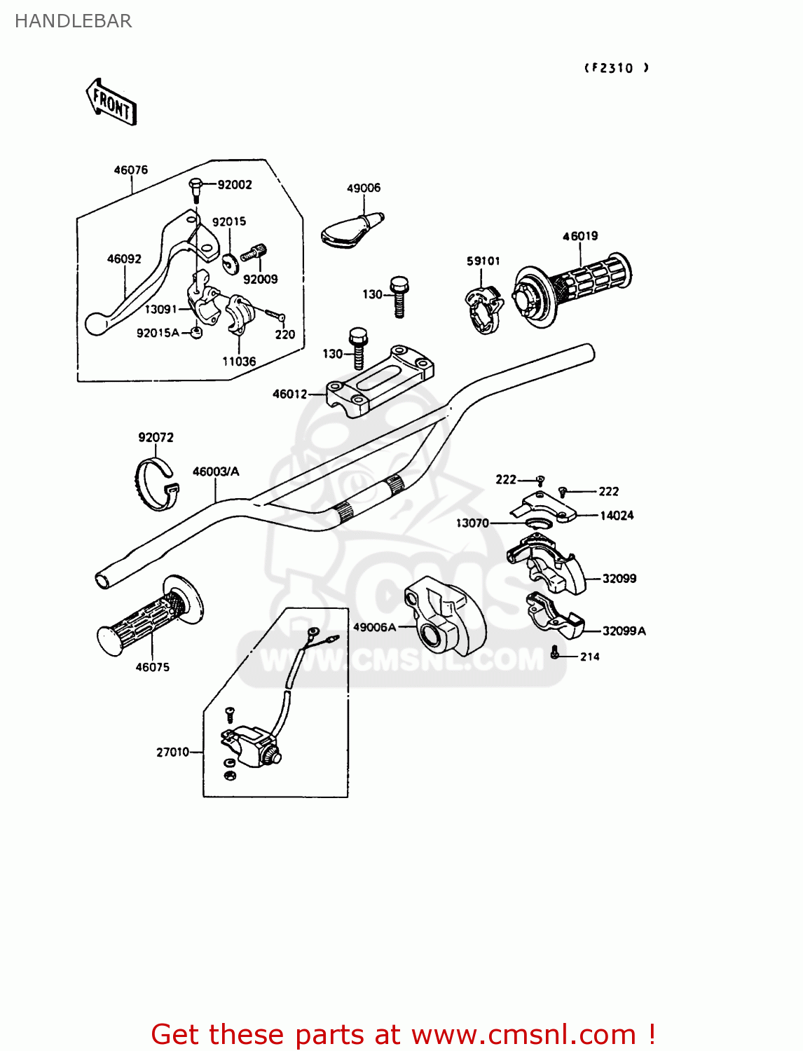 HANDLEBAR KX250-G1 1989 EUROPE UK AL