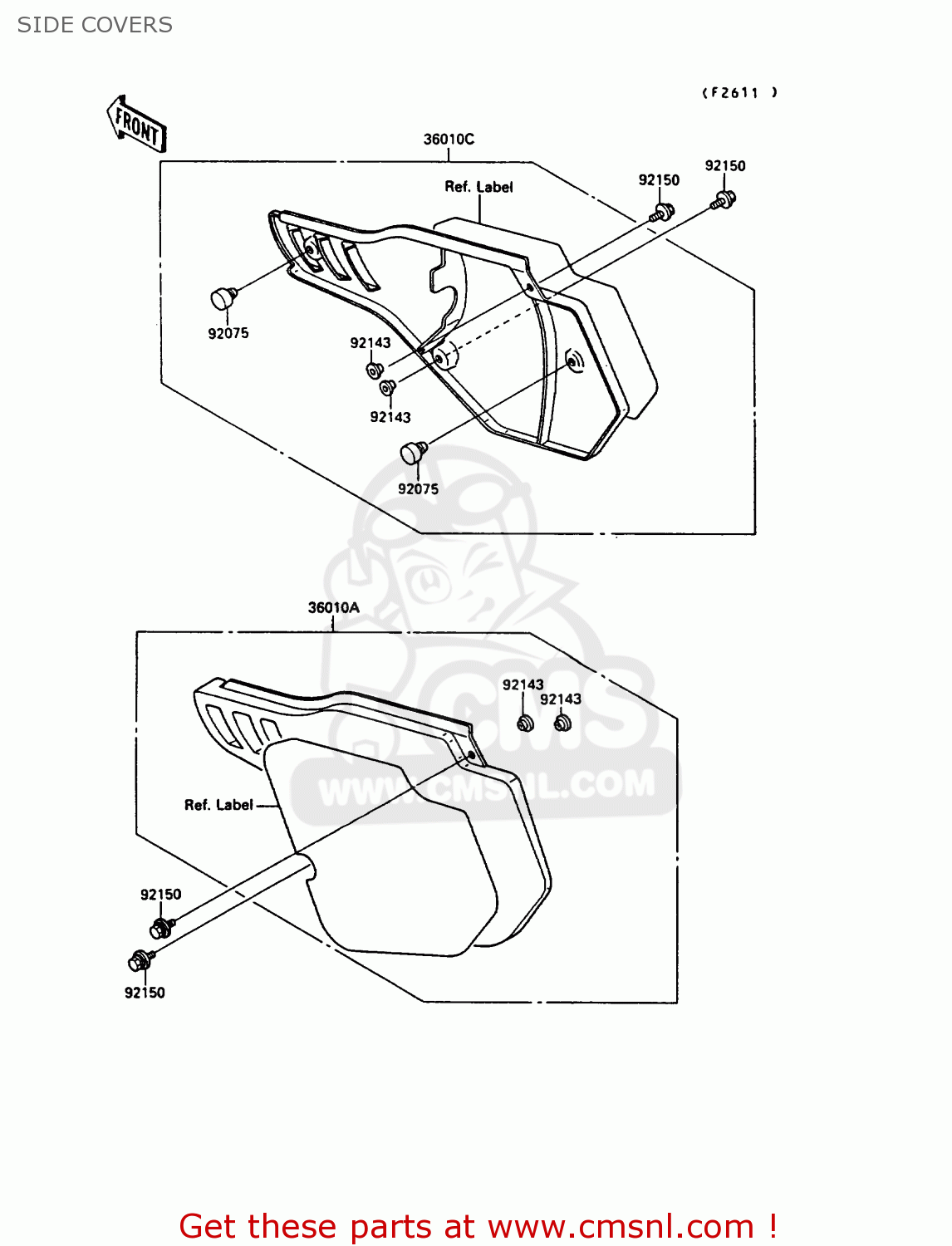 SIDE COVERS KX250-G1 1989 EUROPE UK AL