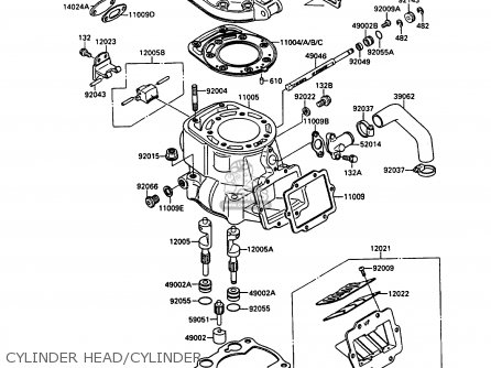 CYLINDER HEAD/CYLINDER - KX250-G1 1989 EUROPE UK AL