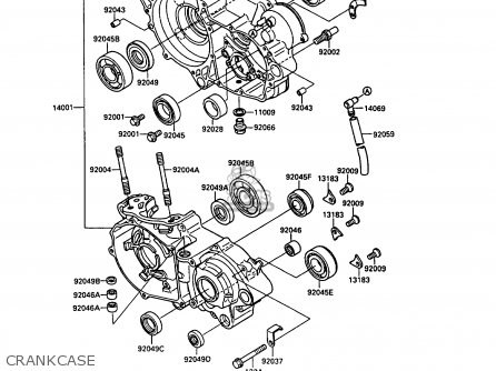 CRANKCASE - KX250-G1 1989 EUROPE UK AL