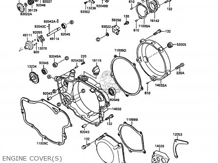 ENGINE COVER(S) - KX250-G1 1989 EUROPE UK AL