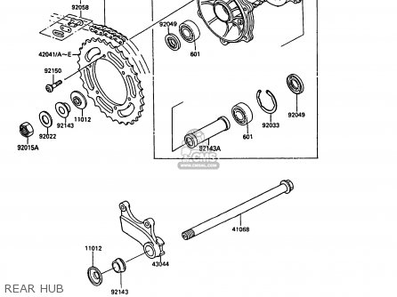 REAR HUB - KX250-G1 1989 EUROPE UK AL