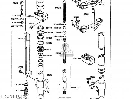 FRONT FORK - KX250-G1 1989 EUROPE UK AL