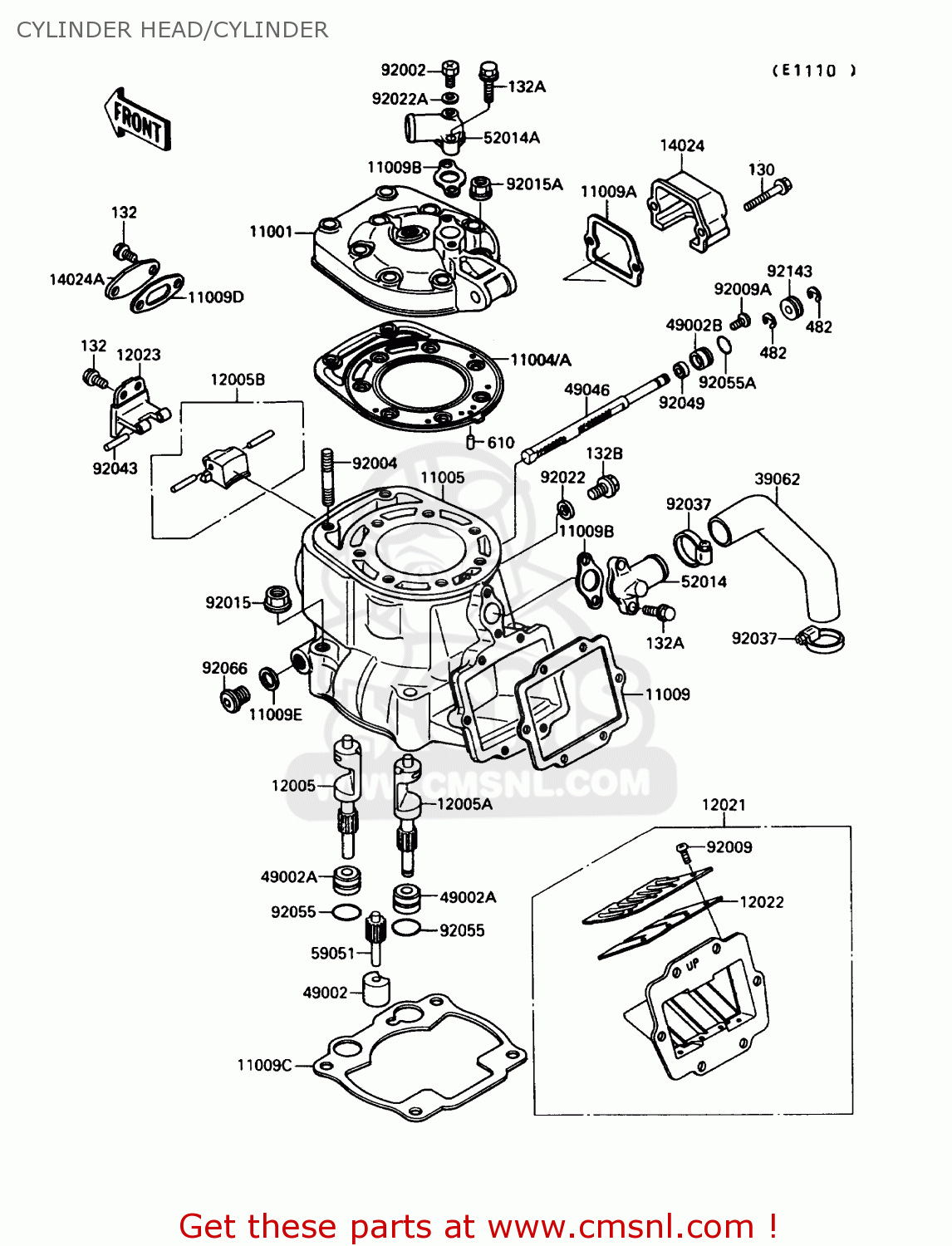 CYLINDER HEAD/CYLINDER KX250-G1 1989 USA CANADA