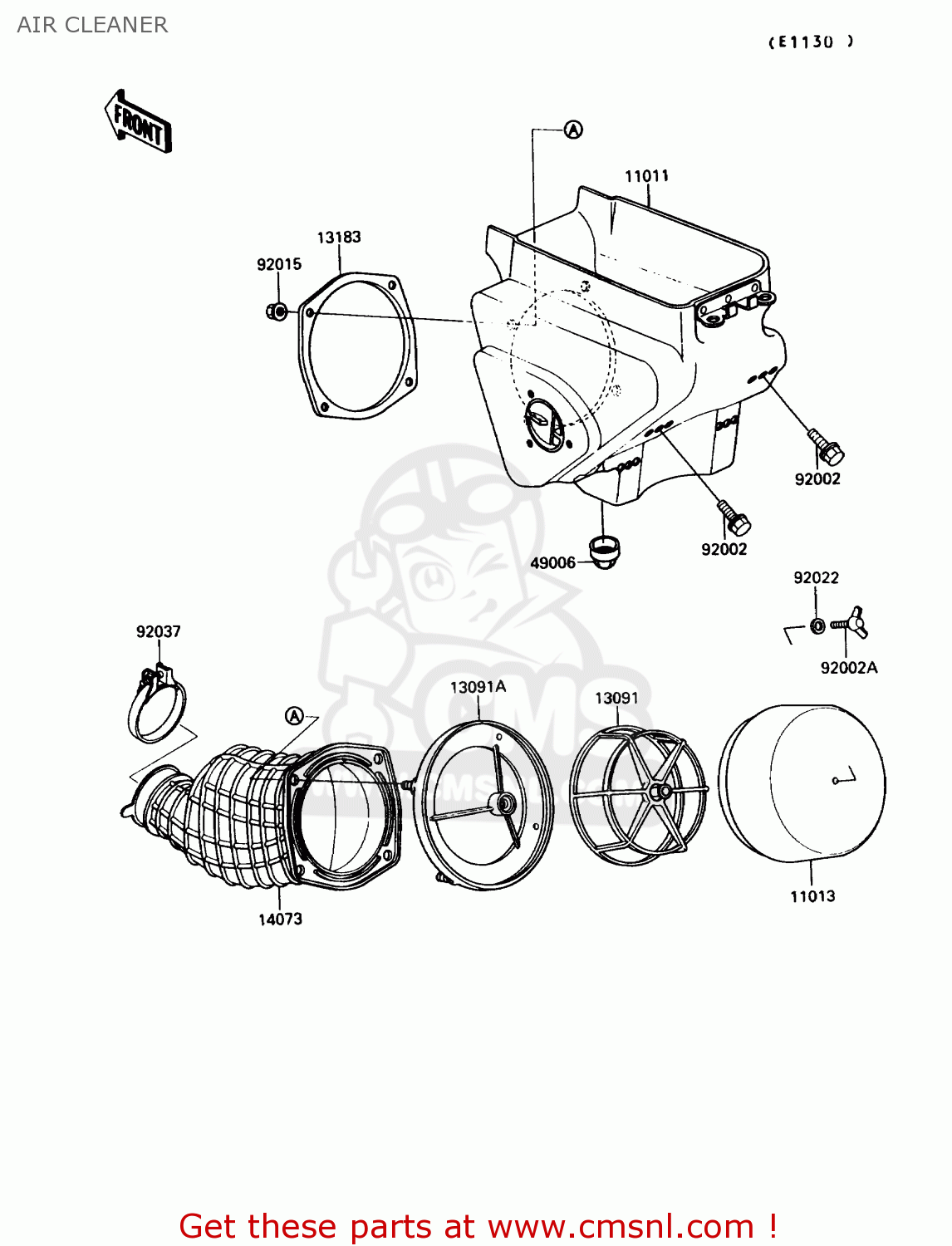 AIR CLEANER KX250-G1 1989 USA CANADA