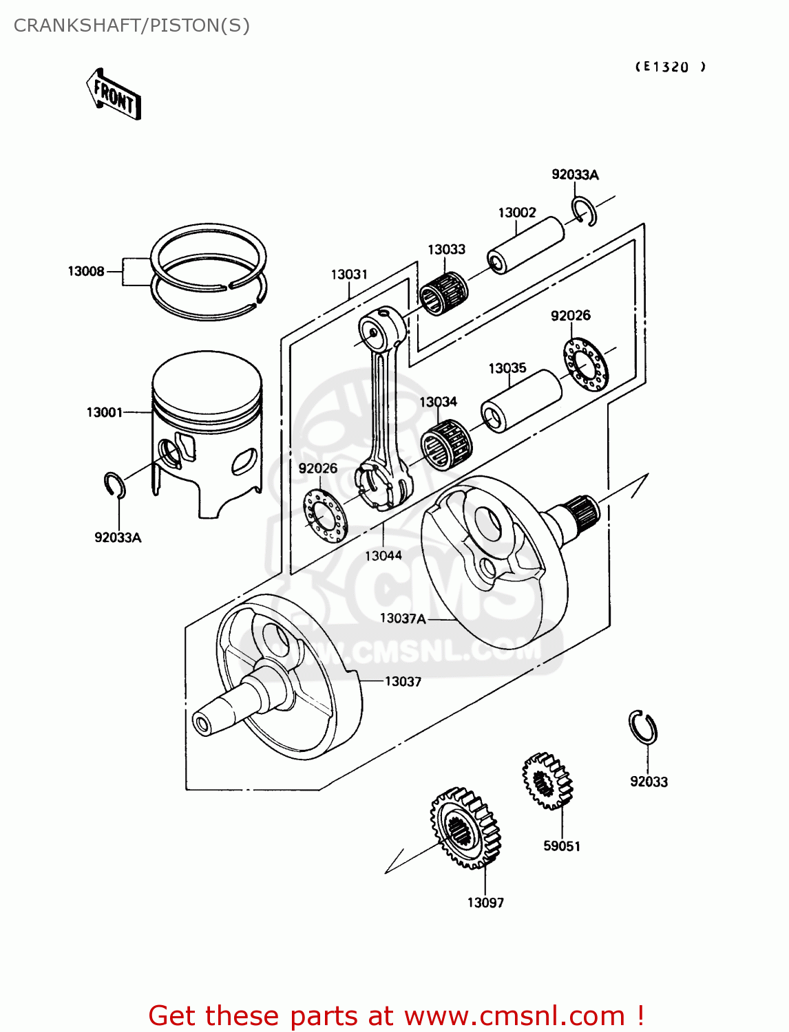 CRANKSHAFT/PISTON(S) KX250-G1 1989 USA CANADA